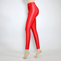 2021 Sexy Satin Glossy High Waist Sport Women Fitness Shiny Yoga Pants Tights Leggings High Elastic