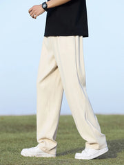Men’s Light & Thin Summer Trousers, Loose Fit, Elastic Waist, Draped Look – Perfect for Casual & Smart Wear