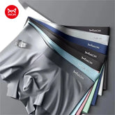 3Pcs Ice Silk Man Underwear Boxer Metal Fiber Antistatic Men Underpants Seamless Cut Hem Men's Panties Boxers Shorts Trunk