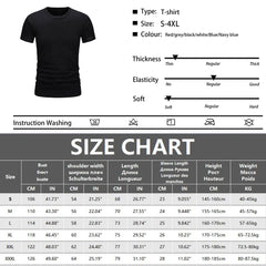 Summer Men's Cotton T-shirt Fashion Slim Black Short Sleeved Comfortable Casual Round Neck T-shirts Top Men's Clothing