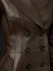 Mauroicardi Fitted Black Skirted Soft Faux Leather Blazer Jacket Women Double Breasted Elegant Luxury Designer Clothes