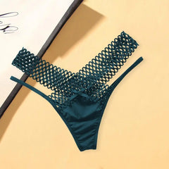 Women Panties Low Waist Hollowed Out Cross-belt See-through Pornographic Thin Strip French Style Ladies Sling Thong Inner Wear