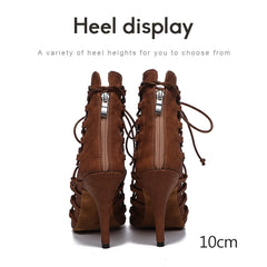 Women Sexy stilettos Women's Latin Dance Shoes Salsa Dancing Shoes Girls Ankle boots Ballroom High Heels Dance Shoes