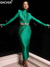 Women's Turtleneck Ruched Bodycon Dress – Elegant Slim Fit Long Sleeve Club Party Dress