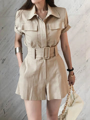 New Fashion Style Summer Women 2 Pieces Outfit Suit Formal Casual Short Cropped Tops Shirt Blouse And Shorts Slim Set