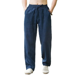 Men’s Cotton-Linen Beach Joggers – Lightweight Loose- Fit Pants