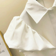 Women's Kawaii Puff Sleeve Crop Top – Vintage Aesthetic Ruffle Shirt | Korean Style Summer Fashion 2025