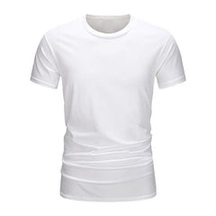 Summer Men's Cotton T-shirt Fashion Slim Black Short Sleeved Comfortable Casual Round Neck T-shirts Top Men's Clothing