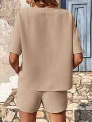 Cross-border vacation resort 2025 women's new short-sleeved suit women fashion shorts two-piece set