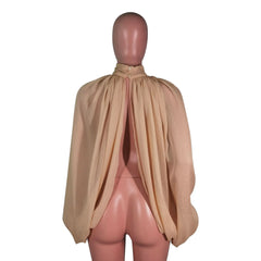 Luxury Sheer Mesh Blouse with Puff Sleeves – Women's Elegant Party Crop Top | Summer Street Fashion