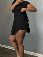 Women's Summer Two-Piece Set Cute T-Shirt Mini Skirt Shorts Sexy Club Style Slim Fit Sportswear Casual Wear