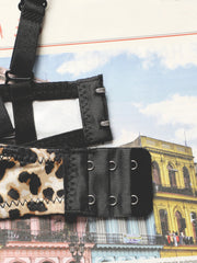 Women's 2-Piece Leopard Print Lace Underwear Set – Seamless Design with Steel Ring Bra