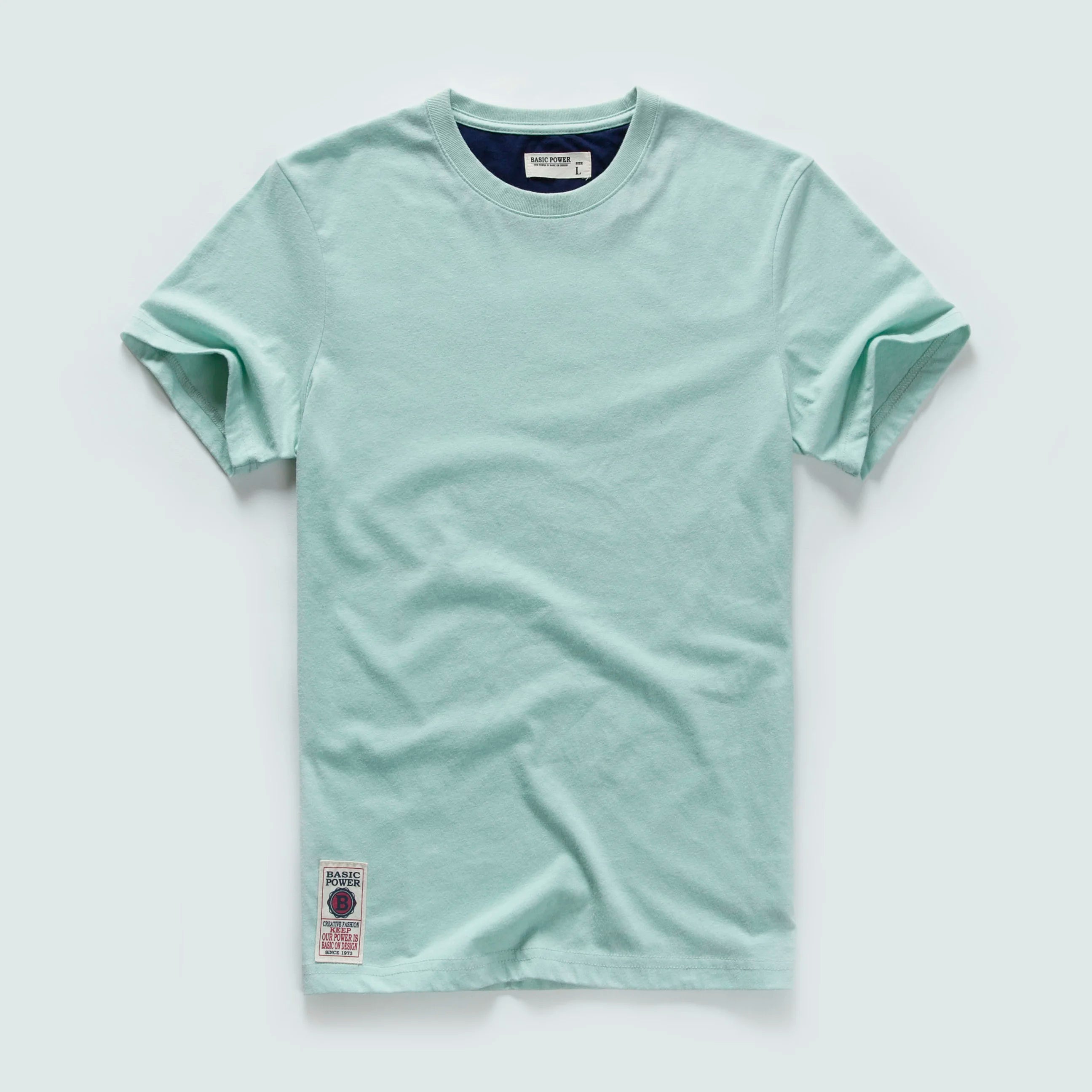 New Men Cotton Solid T-Shirt Mens Short Sleeve T-shirt Multi Pure Color Fancy Yarns T Shirt Color Wine White Blue