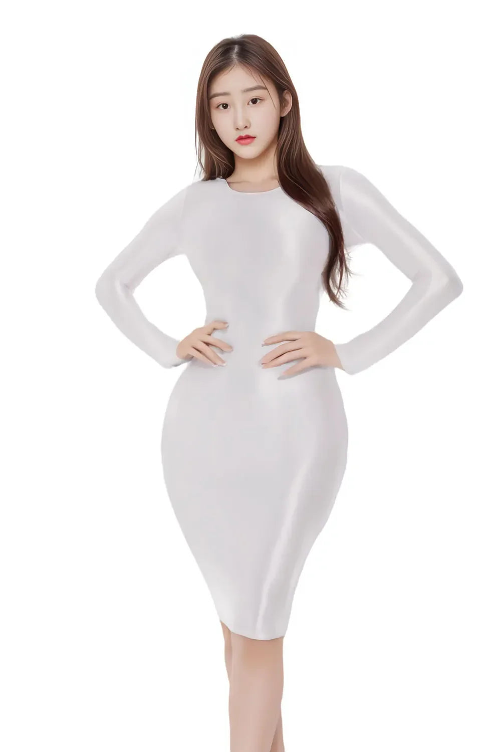 Sexy Satin Shiny Pencil Dresses Package Hip One Step Dresses Women's Elegant Party Bodycon Elastic Miniskirts
