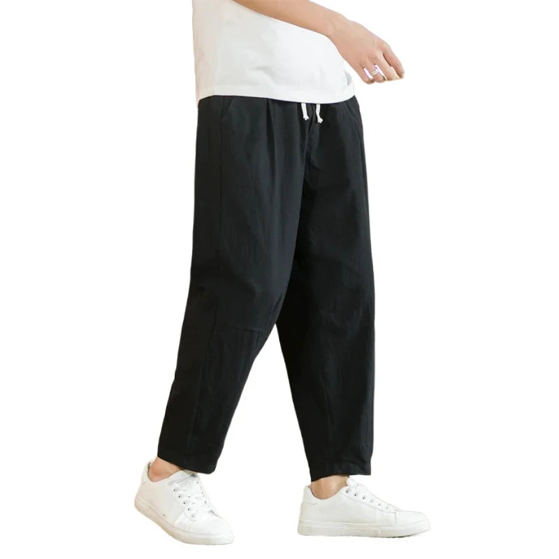 Men’s Lightweight Cotton-Linen Trousers – Loose, Breathable & Comfortable