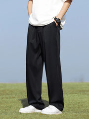 Men’s Light & Thin Summer Trousers, Loose Fit, Elastic Waist, Draped Look – Perfect for Casual & Smart Wear