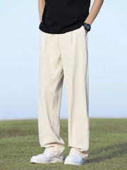 Men’s Light & Thin Summer Trousers, Loose Fit, Elastic Waist, Draped Look – Perfect for Casual & Smart Wear