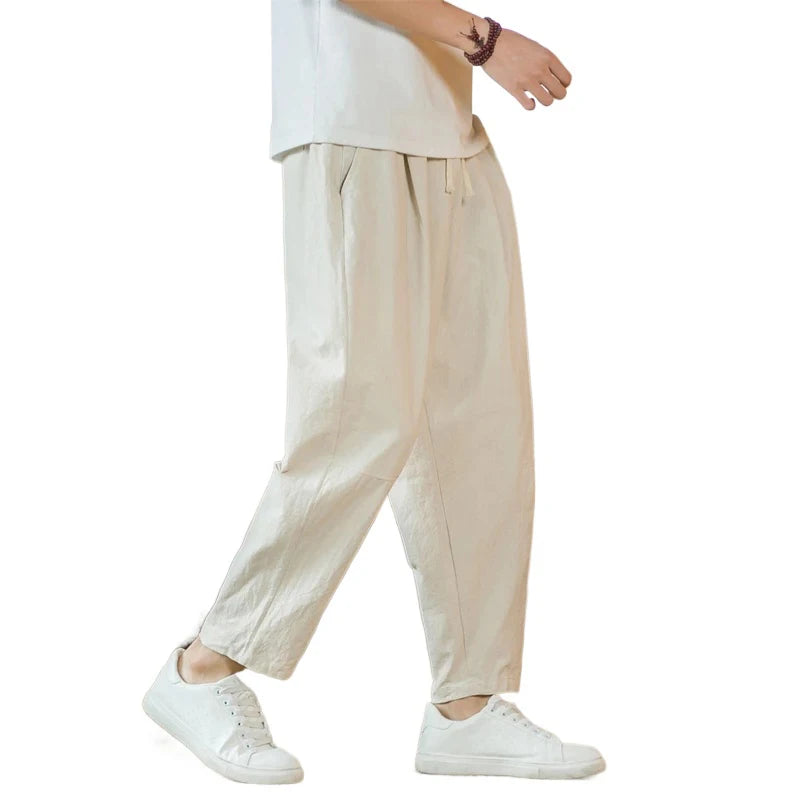 Men’s Lightweight Cotton-Linen Trousers – Loose, Breathable & Comfortable