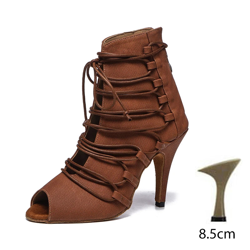 Women Sexy stilettos Women's Latin Dance Shoes Salsa Dancing Shoes Girls Ankle boots Ballroom High Heels Dance Shoes