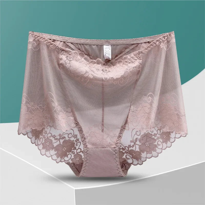 Women's Plus Size Seamless Mesh Panties – High Waist Hollow Out Sexy Briefs | Ropa Interior