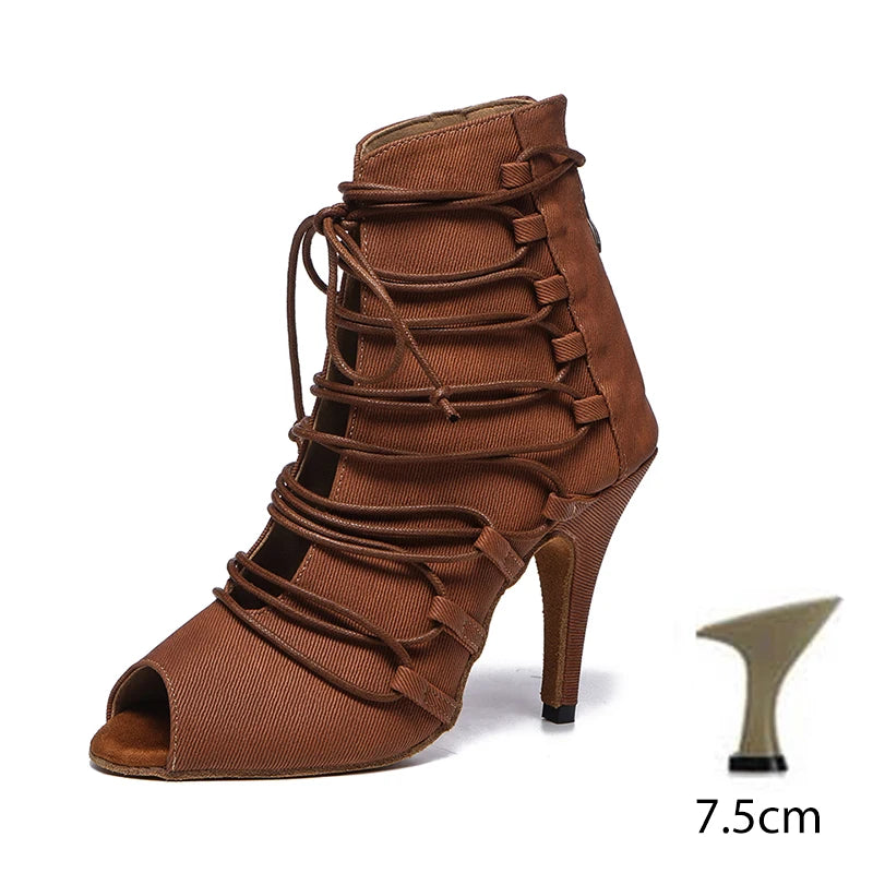 Women Sexy stilettos Women's Latin Dance Shoes Salsa Dancing Shoes Girls Ankle boots Ballroom High Heels Dance Shoes