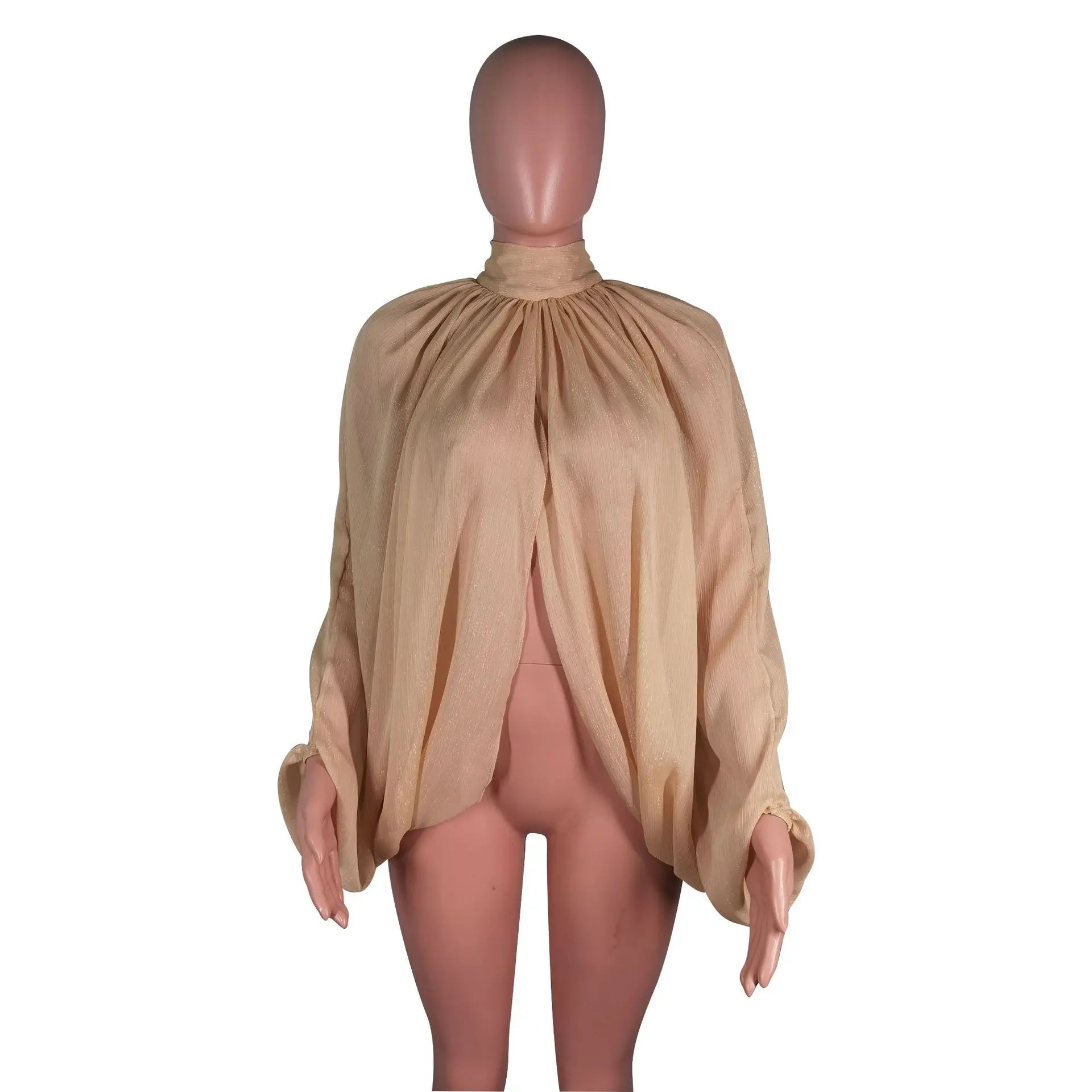 Luxury Sheer Mesh Blouse with Puff Sleeves – Women's Elegant Party Crop Top | Summer Street Fashion