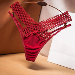 Women Panties Low Waist Hollowed Out Cross-belt See-through Pornographic Thin Strip French Style Ladies Sling Thong Inner Wear