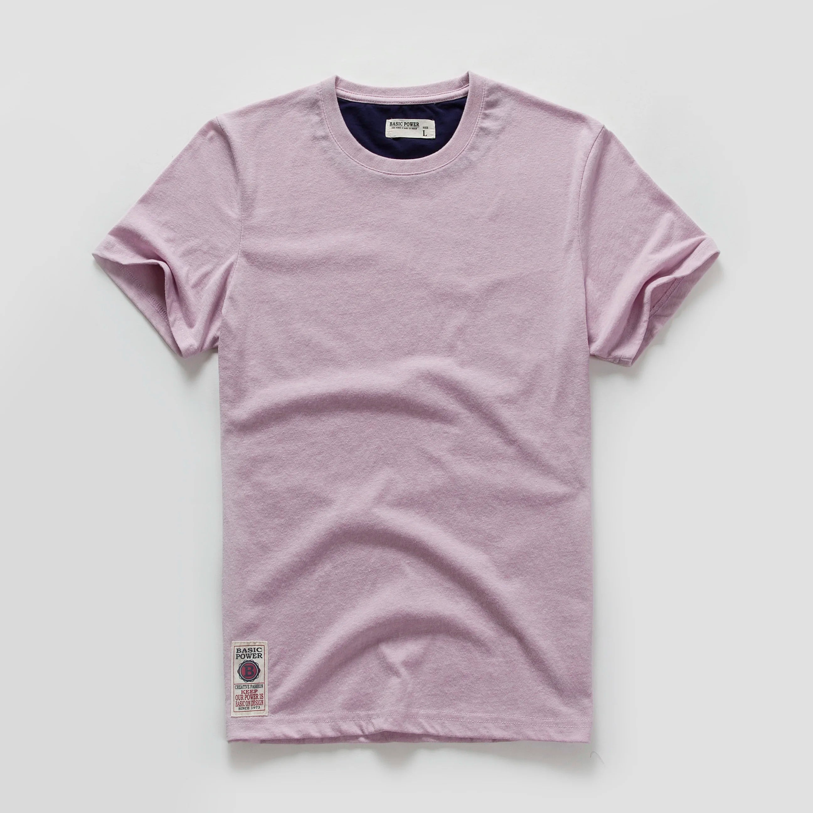 New Men Cotton Solid T-Shirt Mens Short Sleeve T-shirt Multi Pure Color Fancy Yarns T Shirt Color Wine White Blue