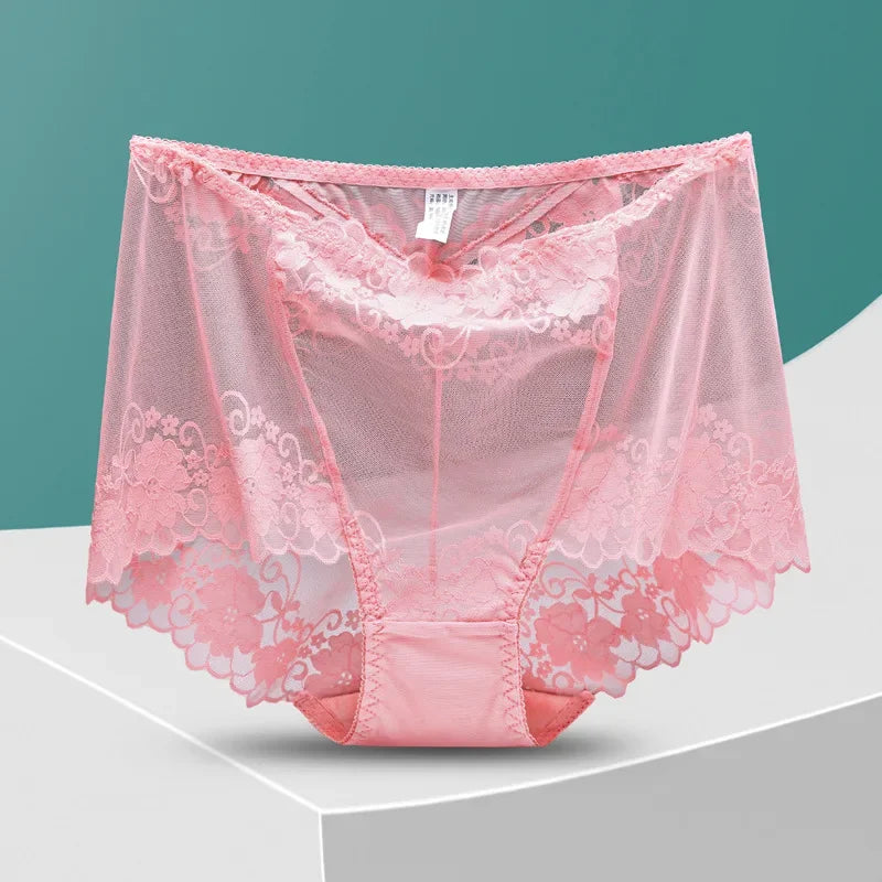 Women's Plus Size Seamless Mesh Panties – High Waist Hollow Out Sexy Briefs | Ropa Interior