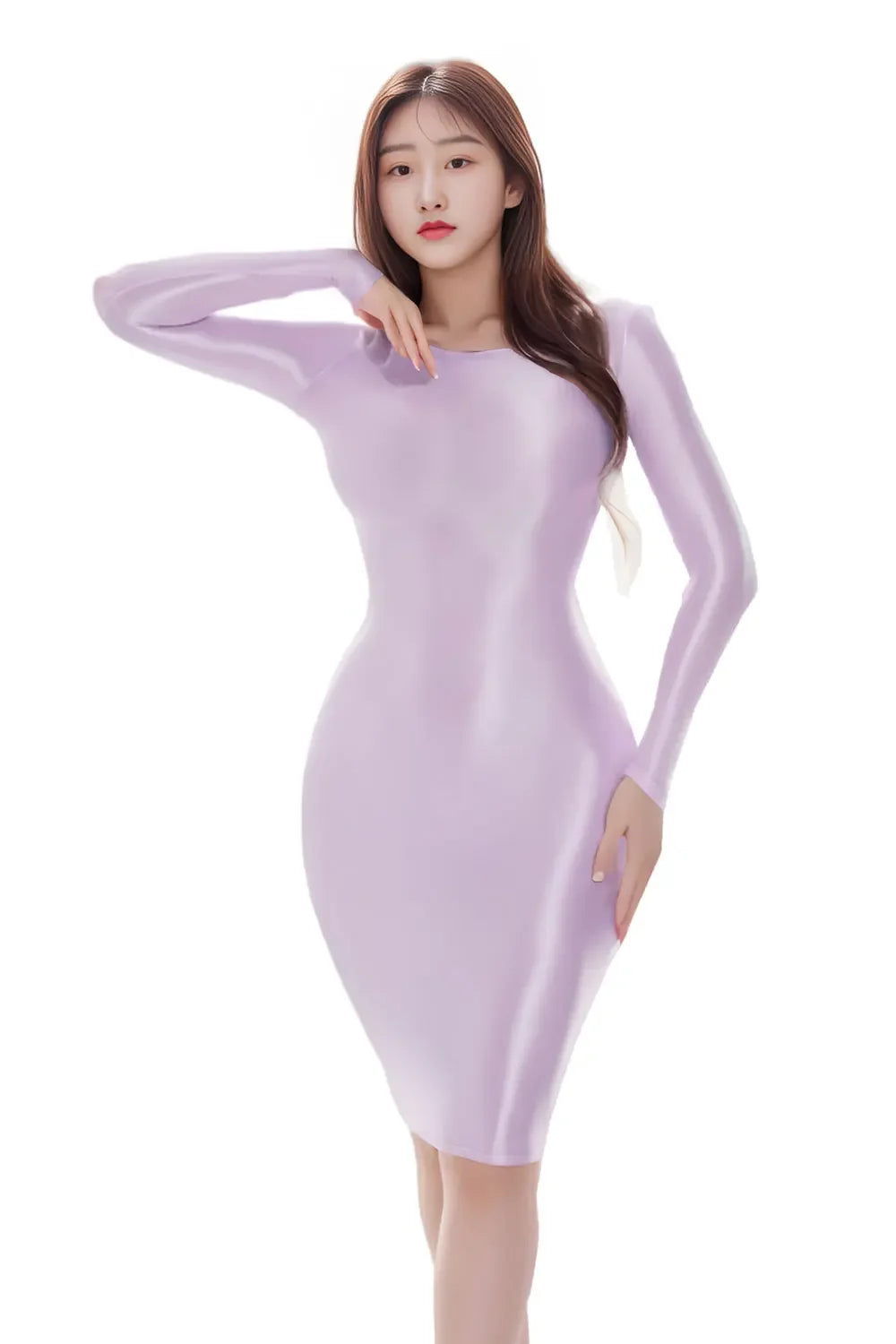 Sexy Satin Shiny Pencil Dresses Package Hip One Step Dresses Women's Elegant Party Bodycon Elastic Miniskirts