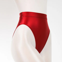 Fashion Solid Seamless Panties Super Thin Shiny Leather Underpants High Waisted Briefs Sexy And Smooth Candy Color Panty