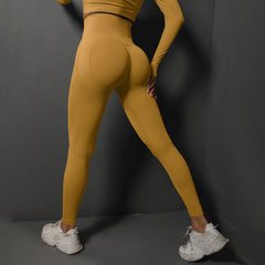Women's High-Waist Seamless Yoga Leggings – Push-Up, Hip-Lifting, Highly Elastic Fitness & Running Tights for Gym & Workout