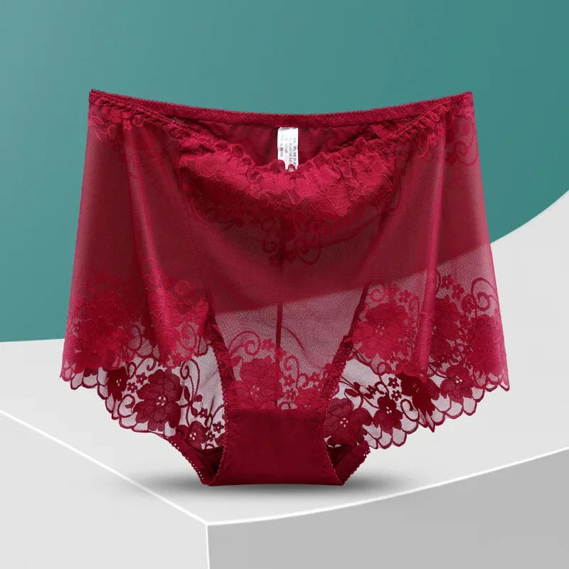 Women's Plus Size Seamless Mesh Panties – High Waist Hollow Out Sexy Briefs | Ropa Interior