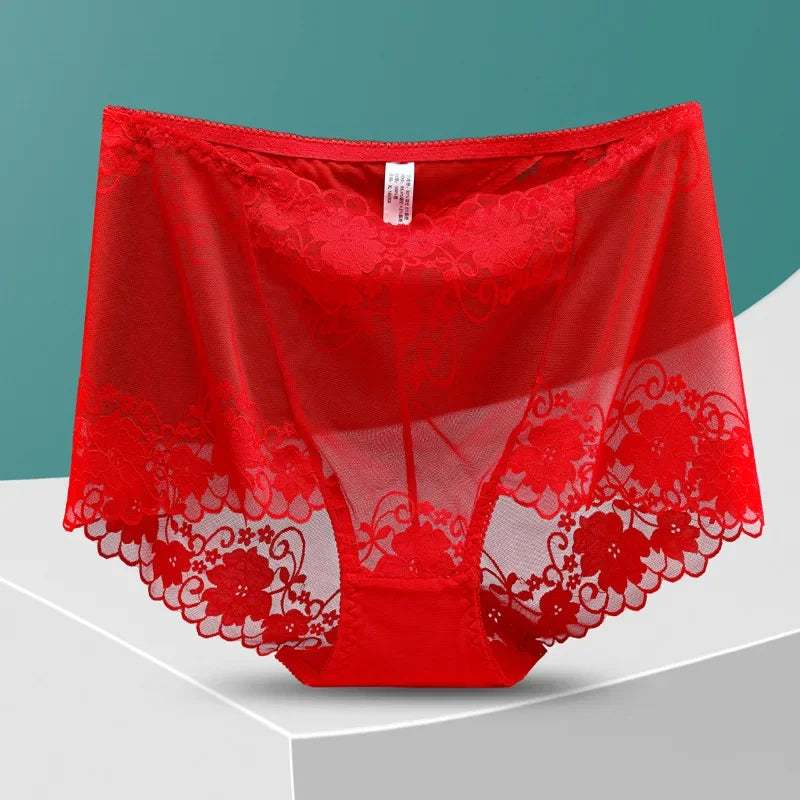 Women's Plus Size Seamless Mesh Panties – High Waist Hollow Out Sexy Briefs | Ropa Interior