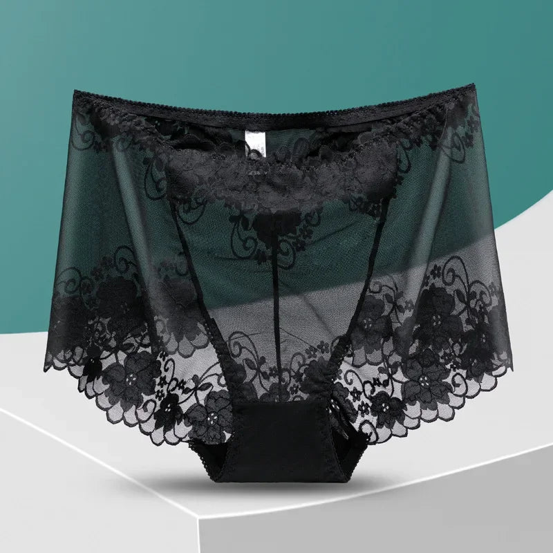 Women's Plus Size Seamless Mesh Panties – High Waist Hollow Out Sexy Briefs | Ropa Interior