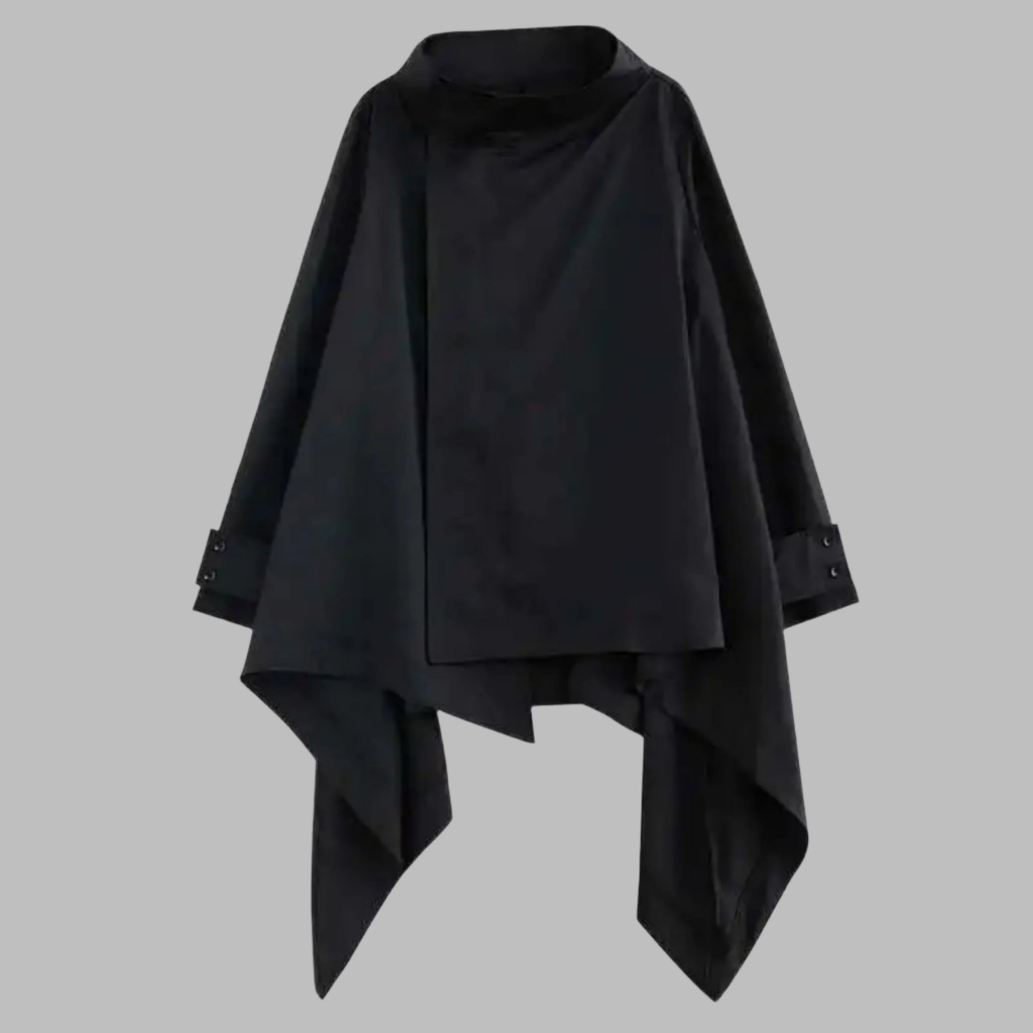 Black Big Size Irregular Jacket New Stand Collar Long Sleeve Swallowtail Women Coat Fashion 2025