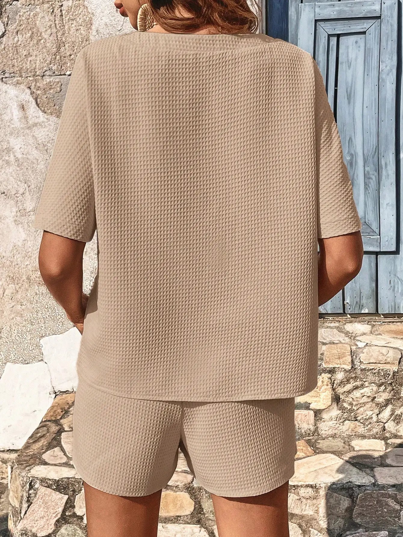 Cross-border vacation resort 2025 women's new short-sleeved suit women fashion shorts two-piece set