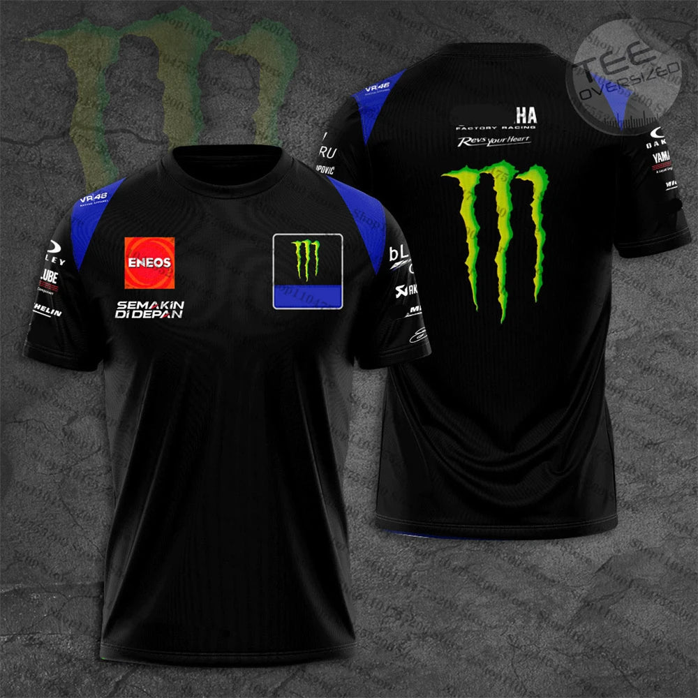 Monster Energy Racing Moto Jersey 2025 T-Shirt Men Women Tee Short Sleeve Tops Shirts Children Dual Fabio Quartararo 20 El Diabo