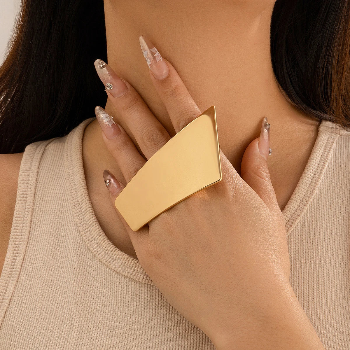 Ingemark Exaggerated Big Irregular Chunky Metal Rings for Women  Trend Punk Geometric Couple Ring Wed Jewelry Accessories