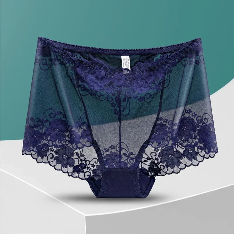 Women's Plus Size Seamless Mesh Panties – High Waist Hollow Out Sexy Briefs | Ropa Interior