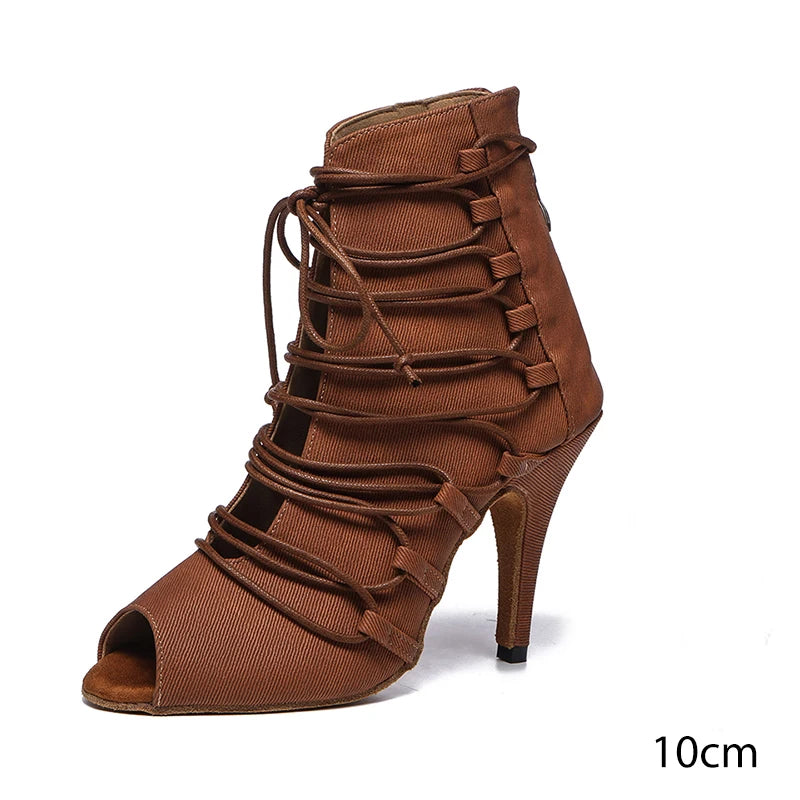 Women Sexy stilettos Women's Latin Dance Shoes Salsa Dancing Shoes Girls Ankle boots Ballroom High Heels Dance Shoes