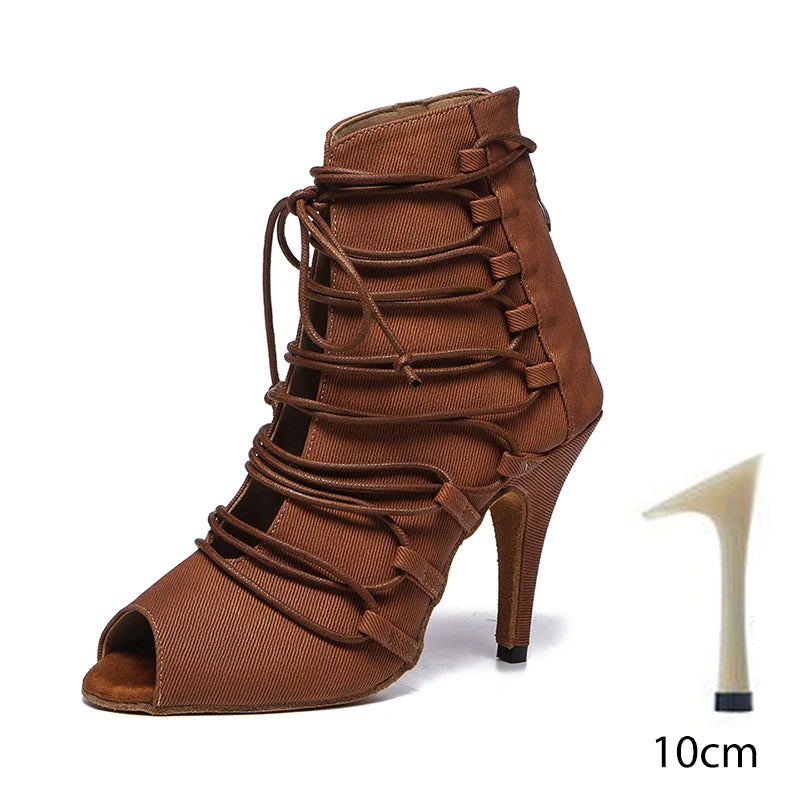 Women Sexy stilettos Women's Latin Dance Shoes Salsa Dancing Shoes Girls Ankle boots Ballroom High Heels Dance Shoes