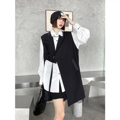 SuperAen  Spring Clothes New Design Oversized Solid Office Lady Suit Jacket Fashion Vest Women