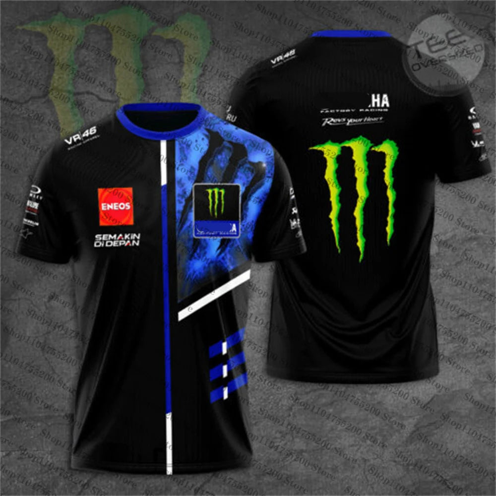 Monster Energy Racing Moto Jersey 2025 T-Shirt Men Women Tee Short Sleeve Tops Shirts Children Dual Fabio Quartararo 20 El Diabo