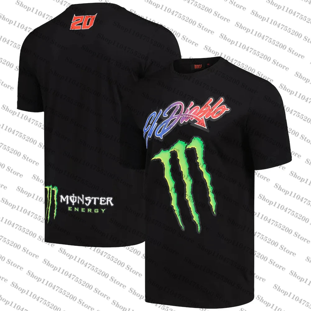 Monster Energy Racing Moto Jersey 2025 T-Shirt Men Women Tee Short Sleeve Tops Shirts Children Dual Fabio Quartararo 20 El Diabo