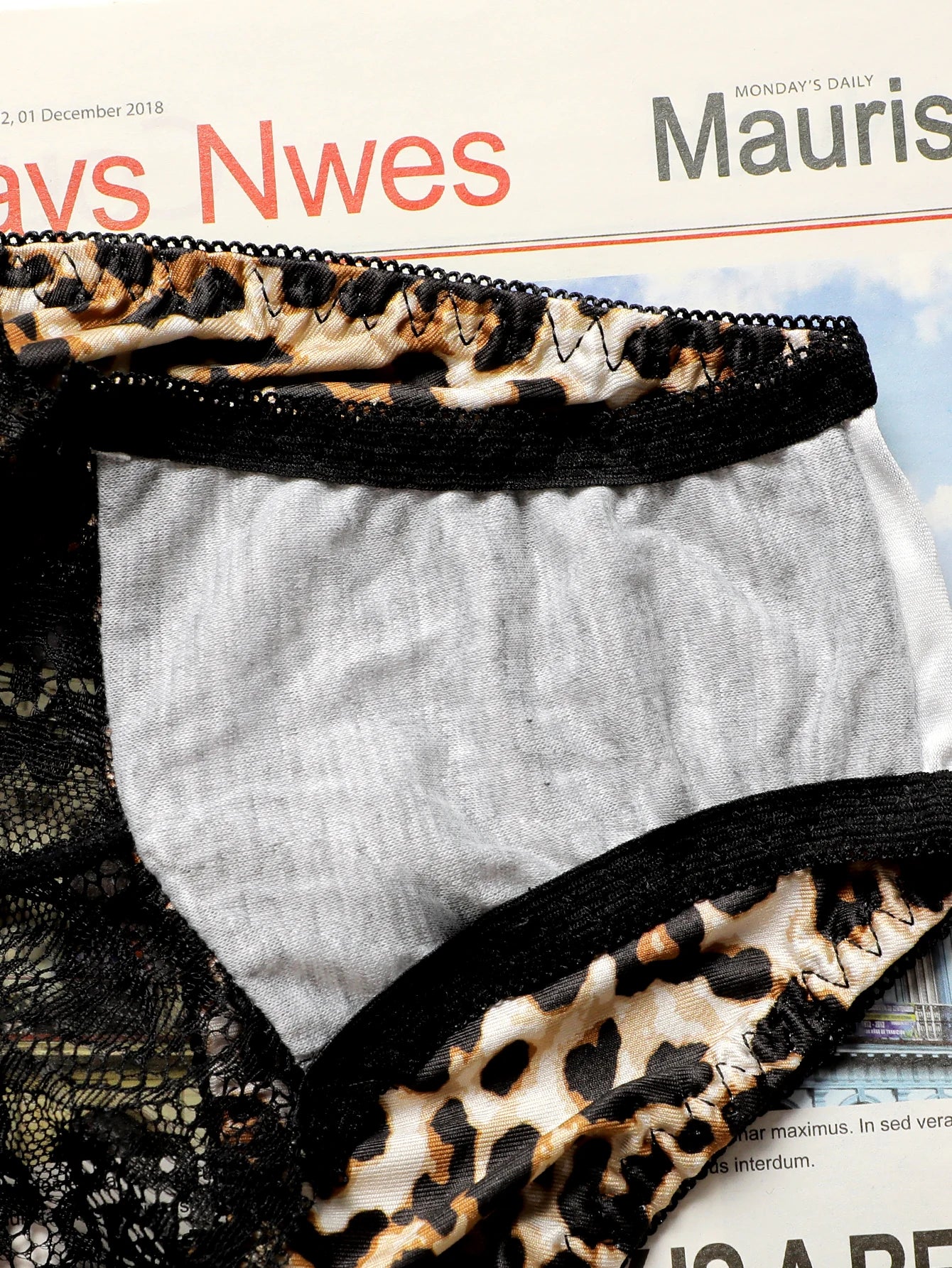 Women's 2-Piece Leopard Print Lace Underwear Set – Seamless Design with Steel Ring Bra