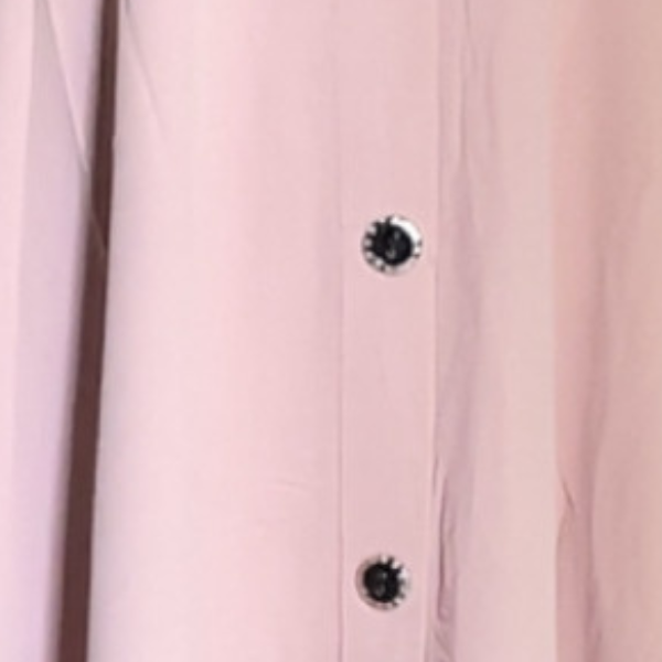 Light Pink Puff Sleeve Button-Down Dress