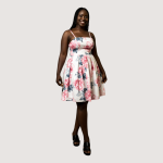 Women’s Floral Pink Sleeveless Midi Dress