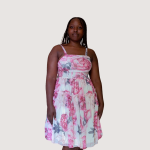 Women’s Floral Pink Sleeveless Midi Dress